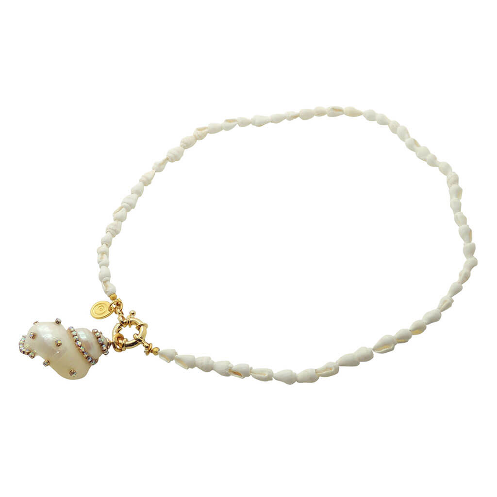 Dana Levy Coastal Glow Diamanté Conch Shell Necklace.