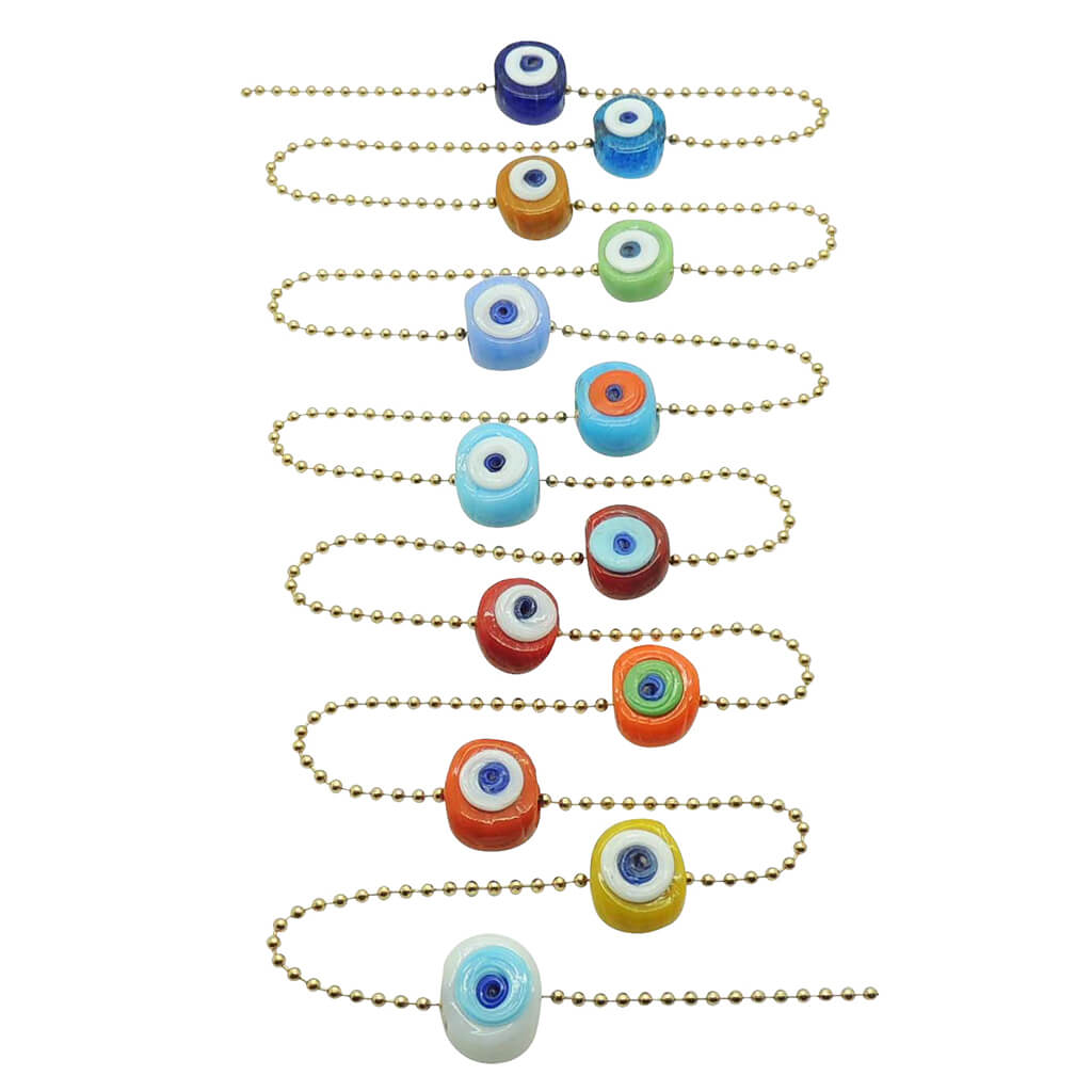 Dana Levy Mini Twin Aura Evil Eye Amulet Ball Chain Necklace - Evil Eye Colour Chart