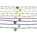 Dana Levy Evil Eye Heart Charm Glass Bead Trio Choker - Group Detail