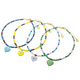 Dana Levy Evil Eye Heart Charm Glass Bead Trio Choker - Group Flatlay