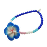 Dana Levy Tropical Flower Charm Glass Bead Bracelet - Blue Turquoise White Light Pink