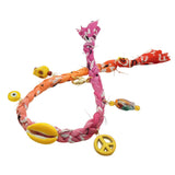 Dana Levy Beach Charms Bandana Braid Friendship Bracelet - Fuchsia/Pink/Orange/Red- Yellow Charms