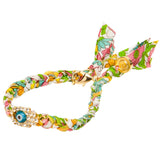 Dana Levy Diamante Hamsa Hand Lucky Charm Liberty Print Braid Bracelet - Blue Pink Yellow Green Liberty Floral