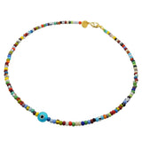 Dana Levy Multicolour Evil Eye Charm Balagan Glass Bead Necklace - Turquoise Eye