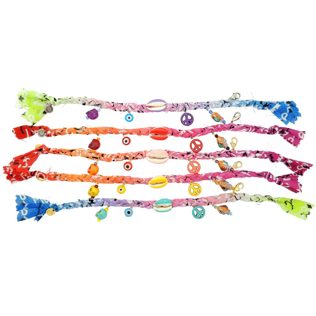 Dana Levy Beach Charms Bandana Braid Friendship Bracelet - Group Flatlay
