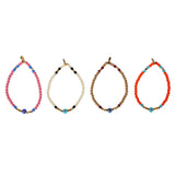 Dana Levy Mini Evil Eye Charm Glass Bead Mix Bracelets - Gold