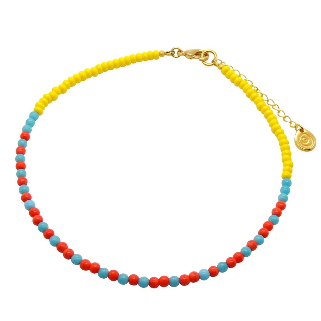 Dana Levy Morse Code Blessings Glass Bead Choker - Happy