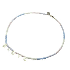 Dana Levy #Love Ombre Glass Bead Necklace - Baby Pink/Lilac/Baby Blue/White