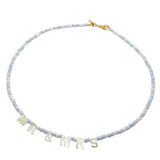 Dana Levy Mother of Pearl Shell Mr & Mrs Glass Bead Mix Necklace - Pastel Mixe