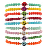 Dana Levy Multicolour Mini Smiley Symbol Charm Glass Bead Bracelet - Group Stack
