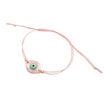 Dana Levy Pearlized Evil Eye Charm Cord Bracelet - Pearlized Pink