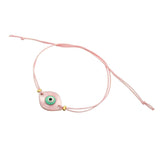 Dana Levy Pearlized Evil Eye Charm Cord Bracelet - Pearlized Pink