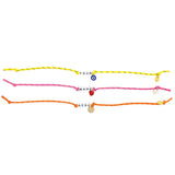 Dana Levy Personalised Name Alphabet Charm Cord Bracelet - Your Name Here Pink