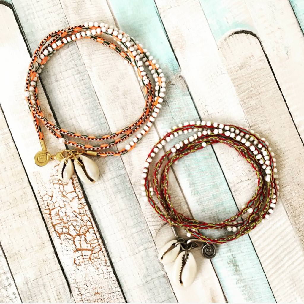Dana Levy Seashell Charm Duo Lima Beaded Cord Anklet - Duo