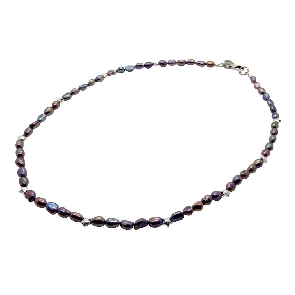 Dana Levy Star Charm Peacock pearl Necklace - Silver