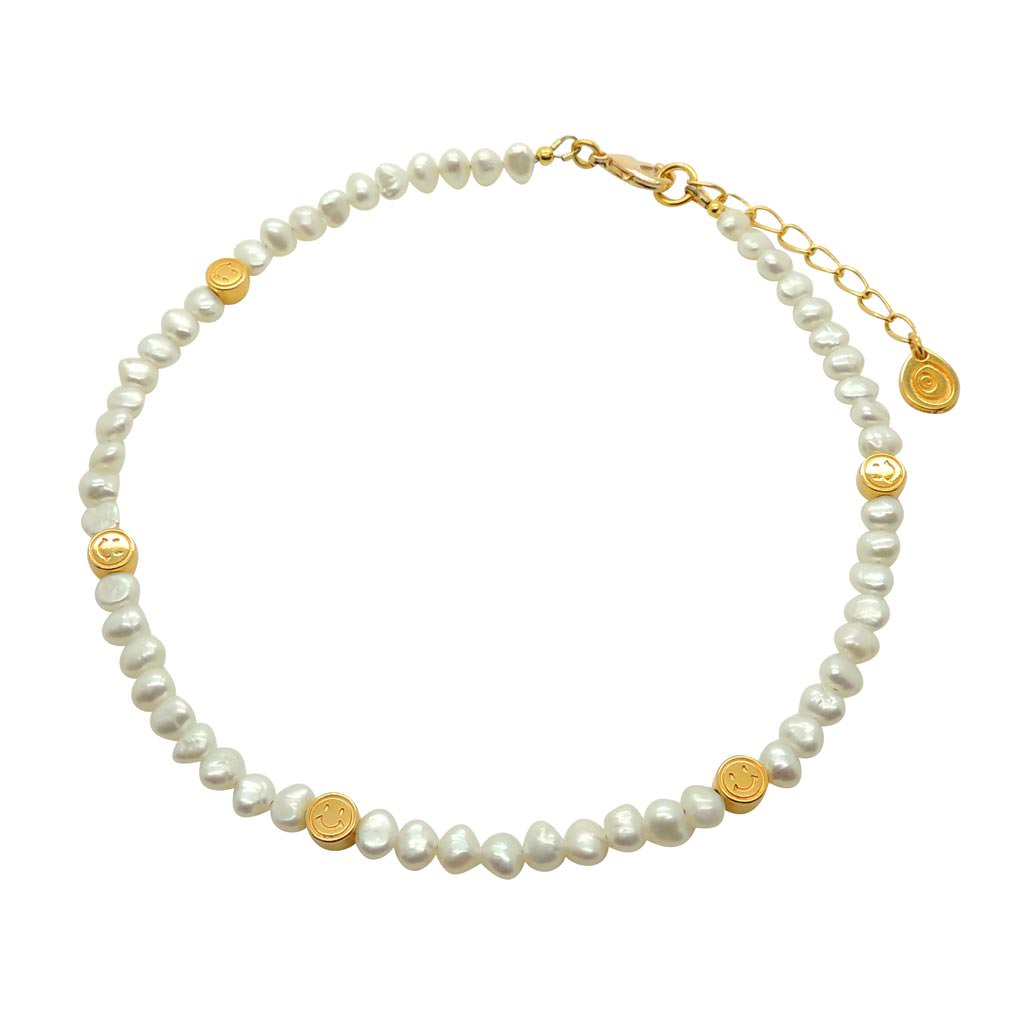 Dana Levy Midas Smiley Charm Freshwater Pearl Choker