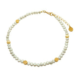 Dana Levy Midas Smiley Charm Freshwater Pearl Choker