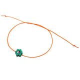Dana Levy Yin Yang Flower Charm Cord Bracelet - Teal / Orange Cord