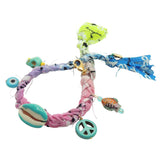 Dana Levy Beach Charms Bandana Braid Friendship Bracelet - Blue/Lilac/Pink/Green – Turquoise Charms