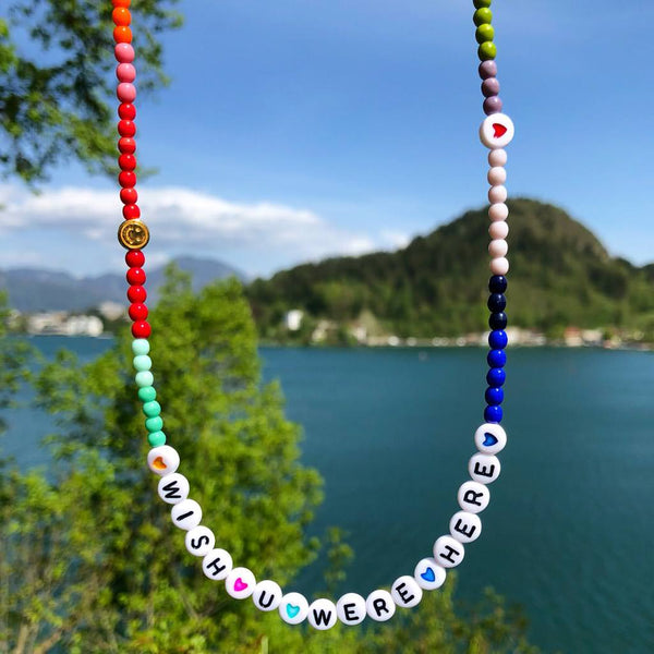 Rainbow bead necklace discount