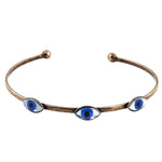 Dana Levy mother of pearl evil eye trio cuff bracelet - Antique Gold