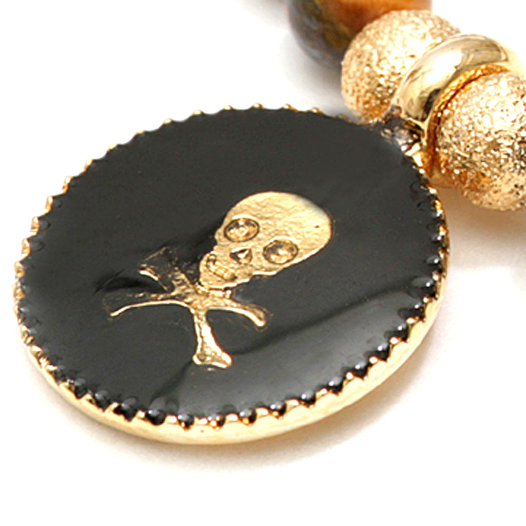 Dana Levy Enamel Skull Charm Token Gemstone Bracelet - Detail