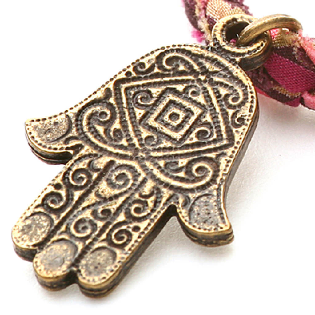 Dana Levy Liberty Print Deco Hamsa Hand Wrap Braid Bracelet - Detail