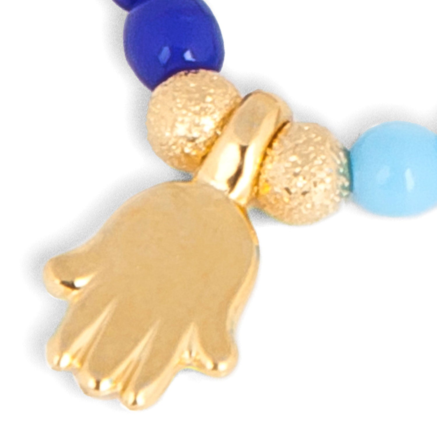 Dana Levy Mini Hamsa Hand Charm Rainbow Glass Bead Bracelet - Detail