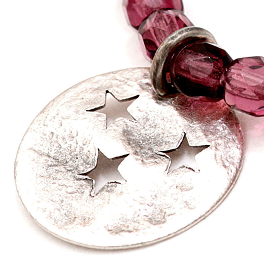 Dana Levy Moon & Stars Faceted Glass Bead Bracelet - Detail