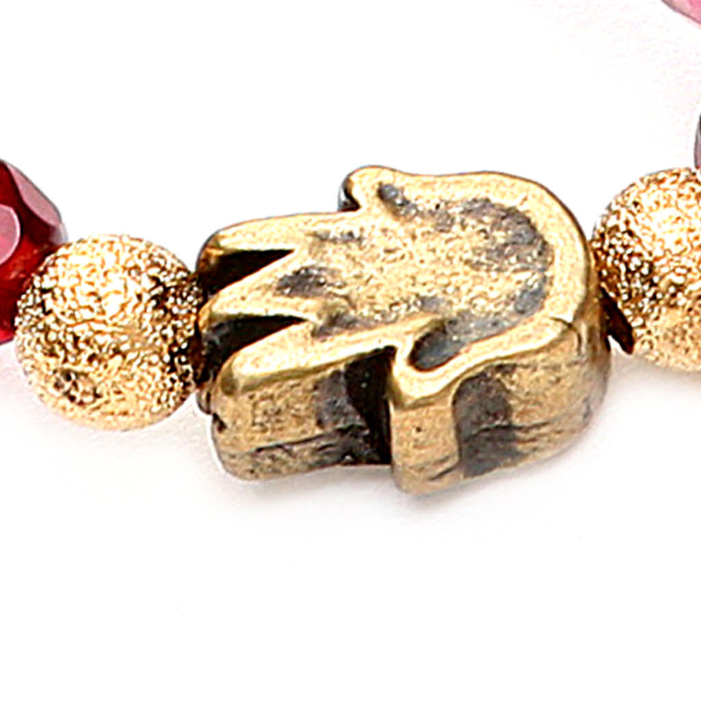 Dana Levy Solid Mini Hamsa Hand Charm Faceted Glass Bead Bracelet - Detail