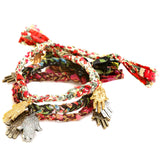 Dana Levy Liberty Print Deco Hamsa Hand Wrap Braid Bracelets Group