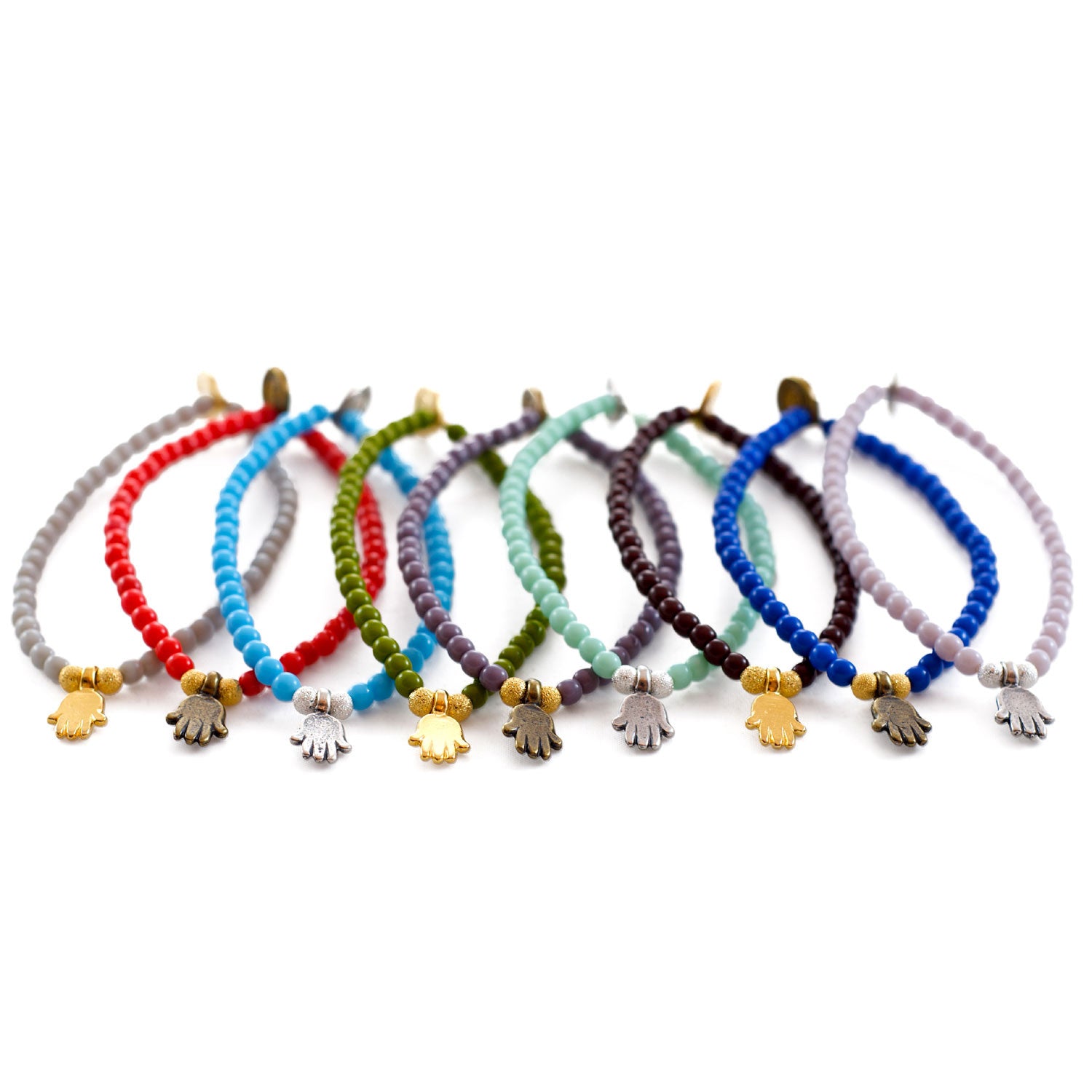 Dana Levy Mini Hamsa Hand Glass Bead Bracelet - Large Group