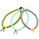 Dana Levy Mini Horseshoe Charm Glass Bead Bracelets - Group