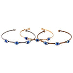 Dana Levy Mother of Pearl Evil Eye Trio Cuff Bracelets Group
