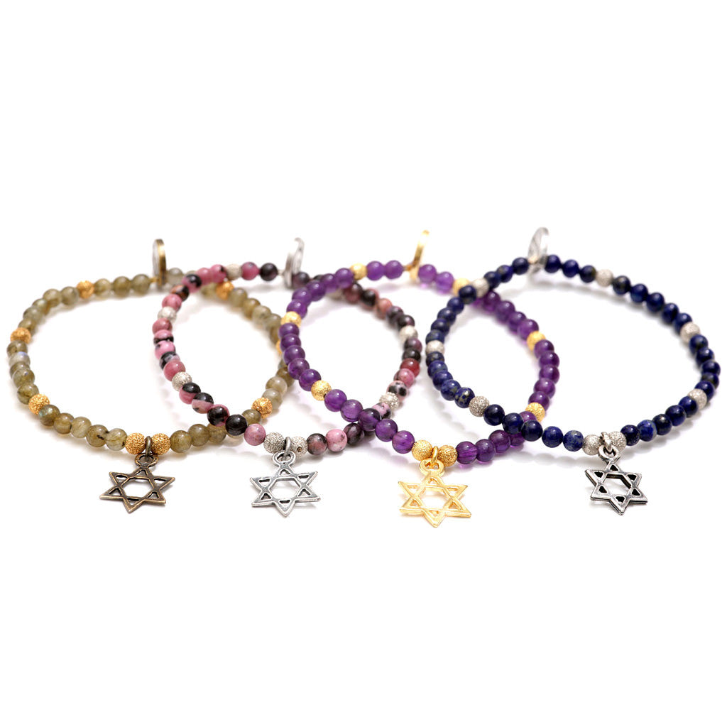 Dana Levy Star of David Charm Gemstone Bracelets Group