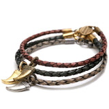 Dana Levy Tooth Amulet Charm Leather Braid Bracelets Trio