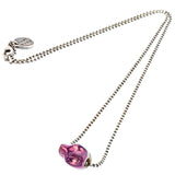 Dana Levy Mini Ceramic Skull Charm Ball Chain Necklace - Antique Silver Metallic Purple