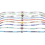 Dana Levy Ceramic Evil Eye Bubble Charm Two Tone Glass Bead Choker - Group Flatlay Mix