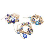Dana Levy Aegean Talisman Leather Cord Lariat Necklace - Trio of Necklaces with Eyes In Various Blue Eyes. 