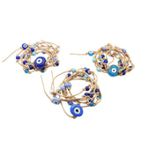 Dana Levy Aegean Talisman Leather Cord Lariat Necklace - Trio of Necklaces with Eyes In Various Blue Eyes. 