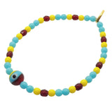 Dana Levy Camouflage Evil Eye Charm Glass Crystal Bead Mix Bracelet - Turquoise Glass Beads.