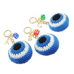 Dana Levy Crochet Evil Eye Initial Charm Trio Bag Charms - Trio Of Bag Charms with Letters A, B and C. 