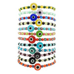 Dana Levy Evil Eye Charm Glass Crystal Bead Mix Bracelet - Group Stack