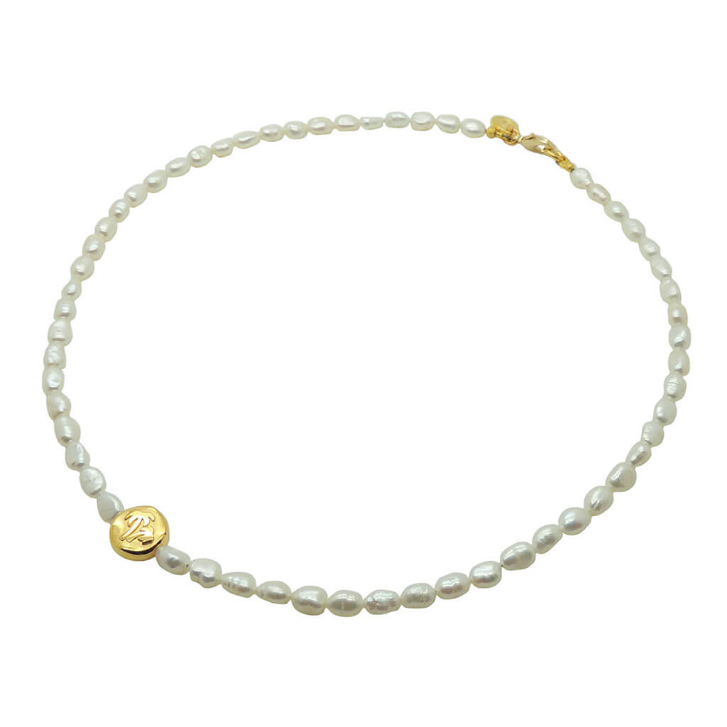 Dana Levy Golden Palm Freshwater Pearl Necklace.