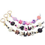 Dana Levy Maxi Alphabet Hello Bag Charm Trio  - Pink/purple/cream Letter Mix, Cream / Black / Pink Letter Mix, Brown/Cream/Black Letter Mix 
