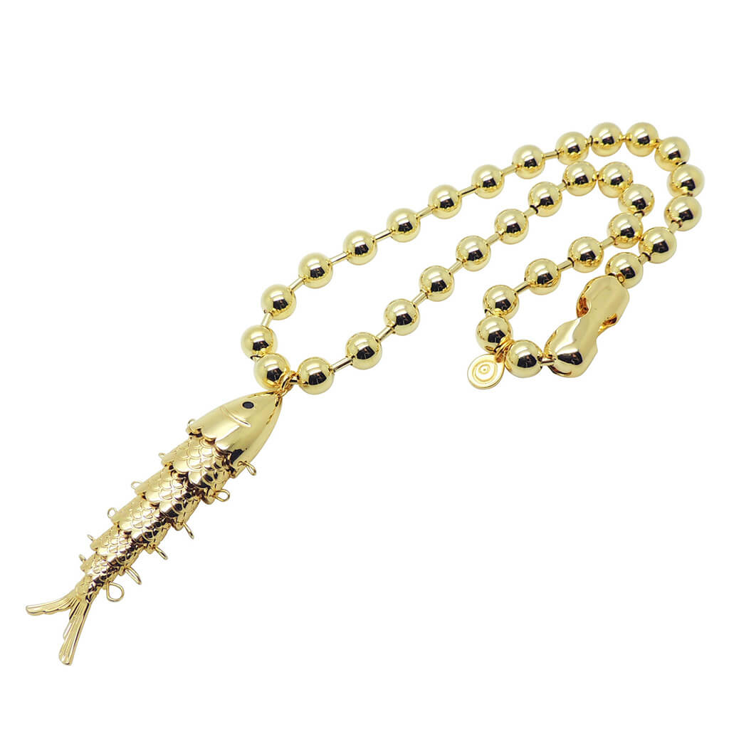 Dana Levy Maxi Fish Charm Ball Chain Necklace.