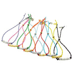 Dana Levy Mini Metallic Personalised Alphabet Cube Nautical Cord Bracelet - Group Flatlay.