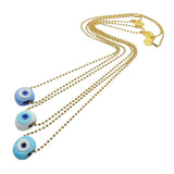 Dana Levy Mini Twin Aura Evil Eye Amulet Ball Chain Necklace - Trio of Necklaces
