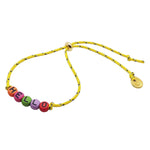 Dana Levy Personalised Name Alphabet Bead Mini Nautical Cord Bracelet - Hello on yellow cord. 