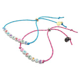 Dana Levy Personalised Name Alphabet Bead Mini Nautical Cord Bracelet - Happiness and Sweetie Bracelets. 